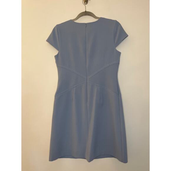 Eliza J Short Sleeve Sheath Dress Size 6 Blue Knee Length Wedding Guest Career - Picture 2 of 7